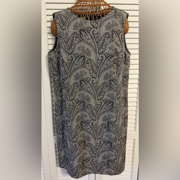 Austin Reed Vtg 90’s Sheath Paisley Mid Length Dress-Black/grey-Classic Design - Picture 1 of 9